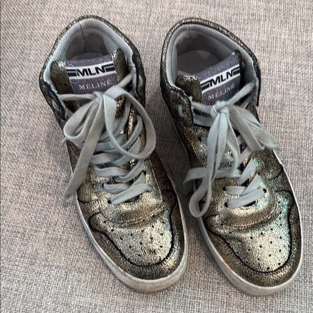 Meline Golden High-Top Sneakers